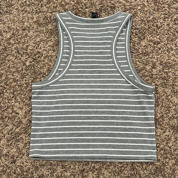 Forever 21 Grey/White Striped Tank Top - Picture 2 of 3